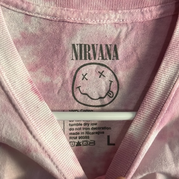 Urban Outfitters Nirvana pink tie dye oversized L tee - Picture 2 of 3